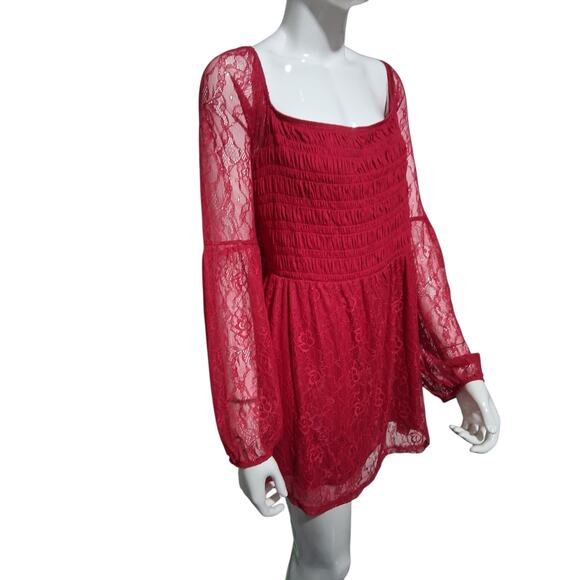 TORRID Fairygoth Whimsy Lace Women's size 4X Smocked Bodice Babydoll Vampire Top - Picture 10 of 11